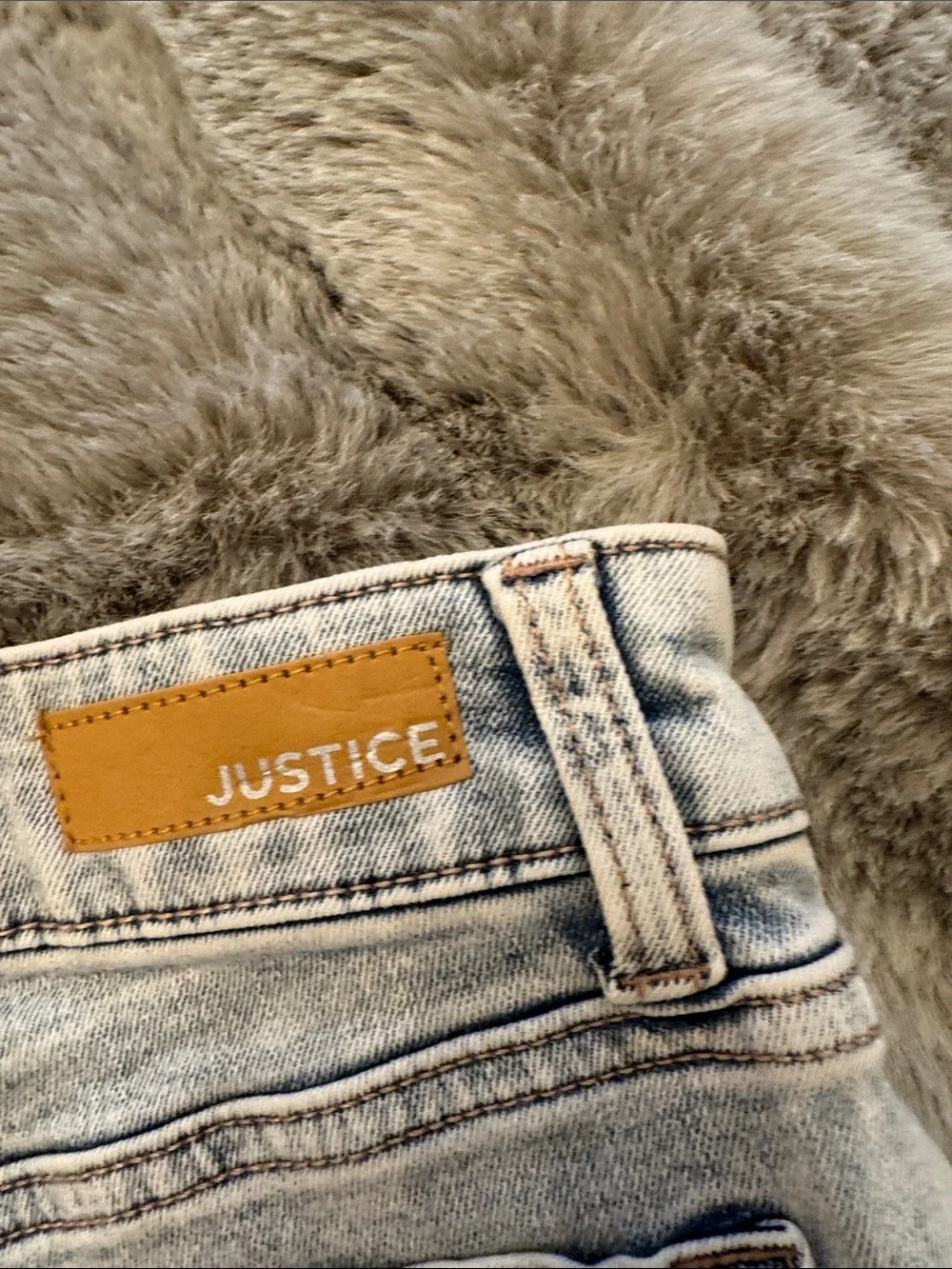 Girls Justice Light wash Flare Cargo Jeans with Heart Rings with tags. Sz. 12